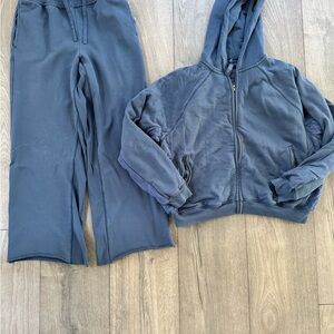 SKIMS Navy Sweatpants & Hoodie Set
